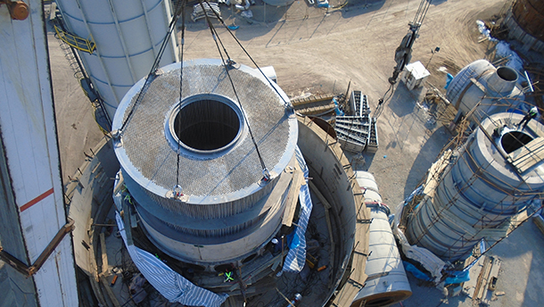 Installation of 7.5 meters diameter Tube bundle to Convertor, Acid Sulfuric Plant - Sarcheshmeh, Kerman